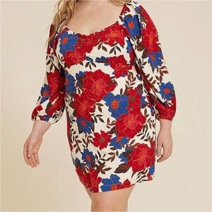 Maurice’s Floral sweetheart neckline babydoll mini dress Woman’s 2X